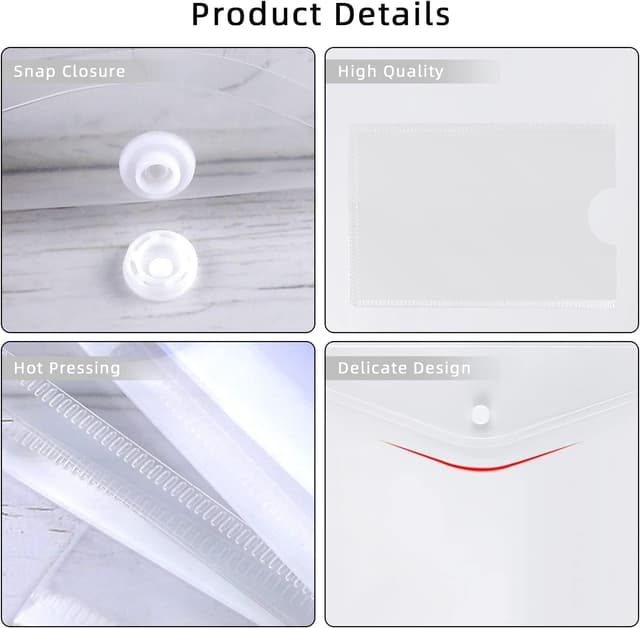 Thumbnail 5 de 24 Pack A4 Clear Plastic Document Wallets