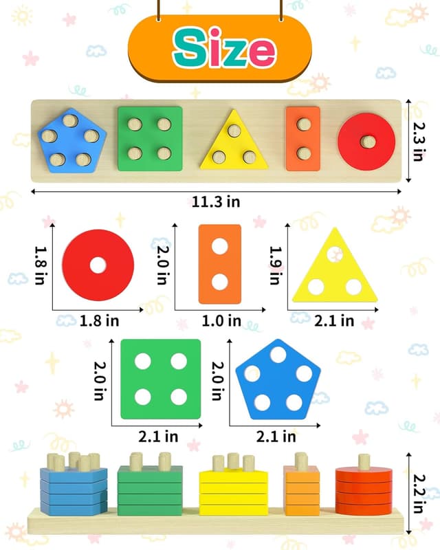 Detalle 2 de Zartores Montessori Shape Sorter 20 pcs