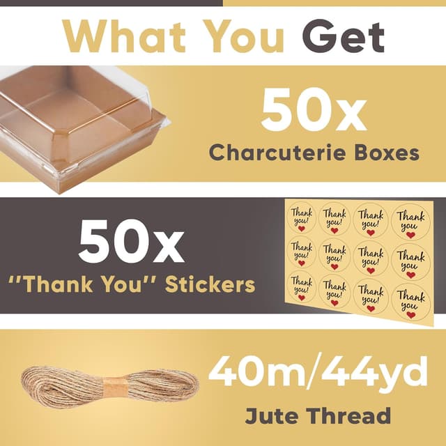 Detalle de Leafiew Small Charcuterie Boxes 5-inch 🍱