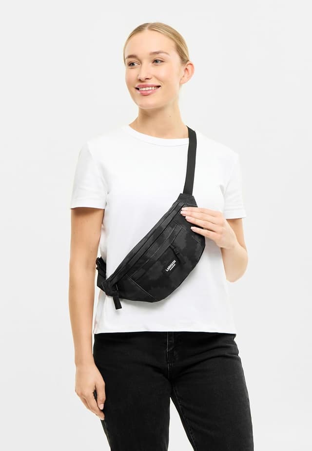 Thumbnail 6 de Larkson marsupio unisex Marsupio Donna e Uomo grigio con stampa Leo “Ole” – borsa a tracolla idrorepellente da viaggio (4 litri)