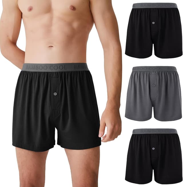 Thumbnail 6 de BAMBOO COOL Mens Boxer Shorts 3-Pack 🩲