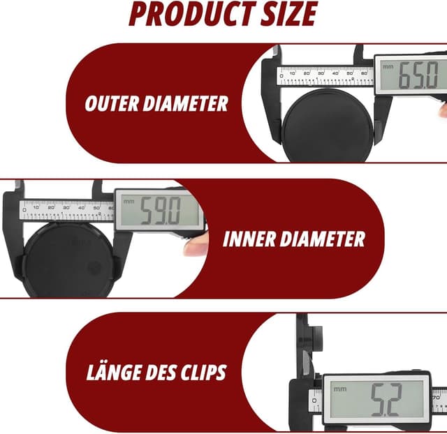 Detalle 2 de RhinoTuning 4x 65 mm Wheel Centre Caps (Black) for Select 17–18in Ford Mustangs & F150