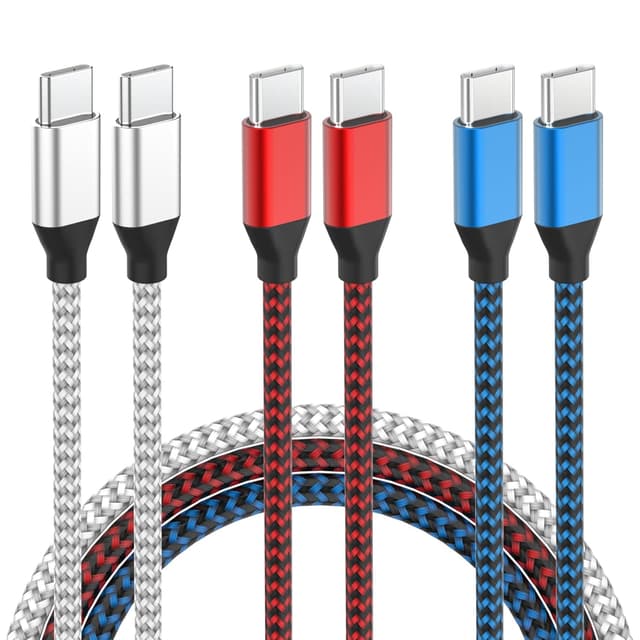 Detalle de USB C to USB C Charger Cable 60W, 3-pack, 6 ft