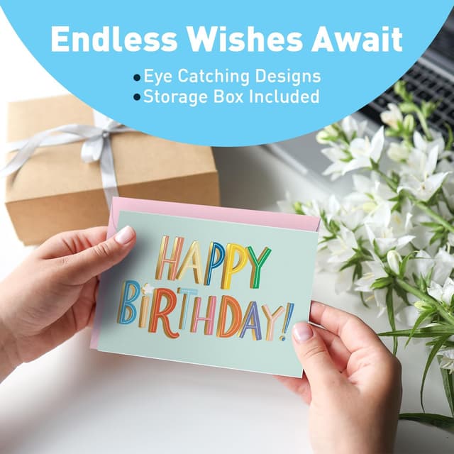 Thumbnail 3 de S&O Happy Birthday Card Set 50‑pack 4x5.5