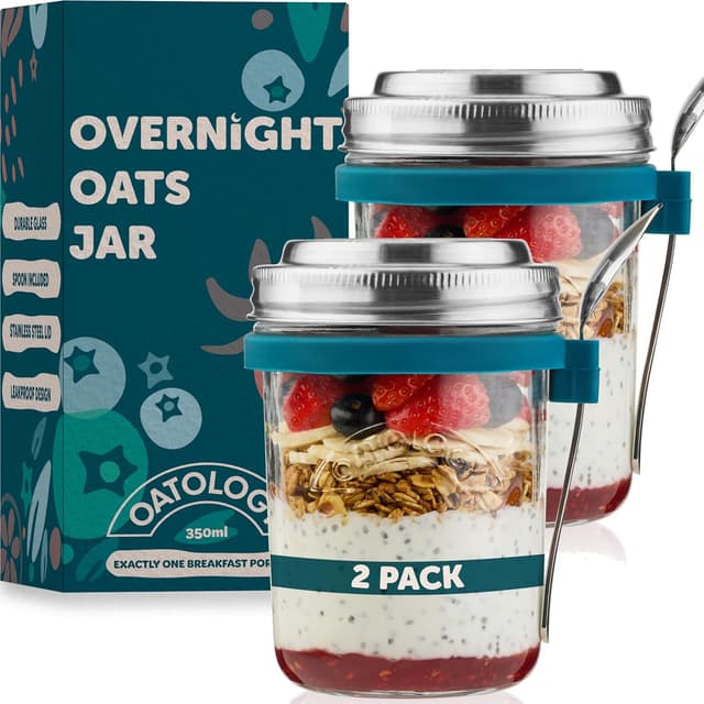 Imagen de OATOLOGY Glass Overnight Oats Jar en OfertitasTOP