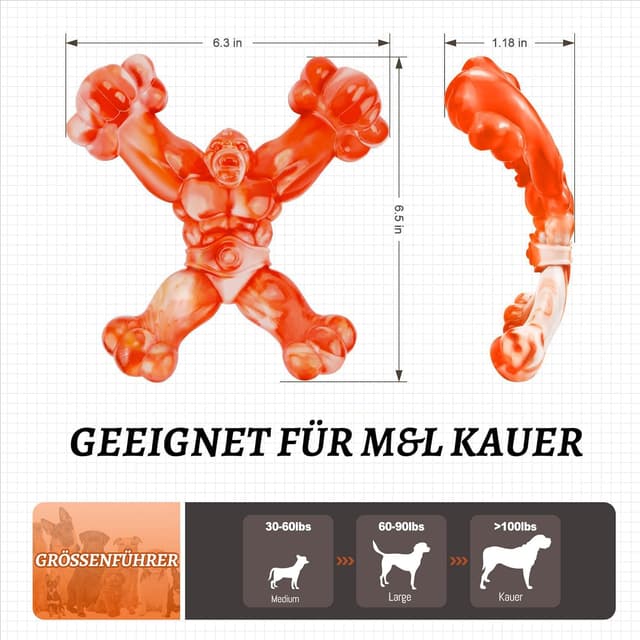 Thumbnail 4 de WinTour Kauknochen Groß Unzerstörbares Hundespielzeug