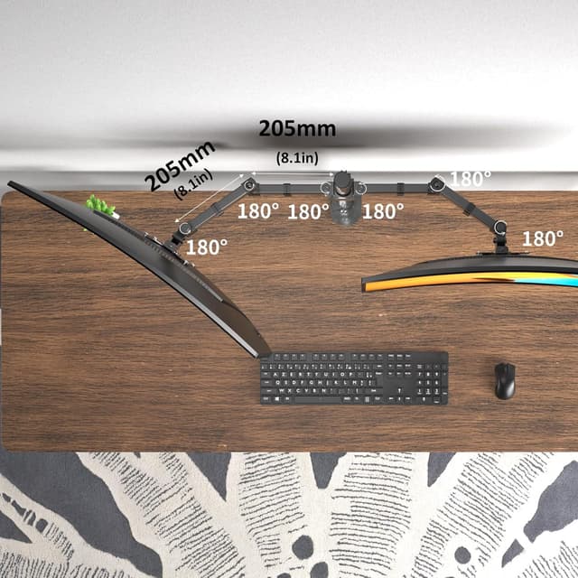 Thumbnail 6 de Bracwiser MD7821 single fully adjustable standing desk monitor arm (800mm height, VESA 75/100)