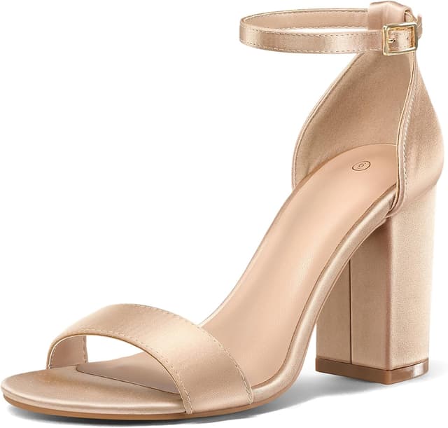 Detalle de COASIS Women’s Chunky Block Heels Open Toe Ankle Strap Sandals (3.5-Inch Heels)