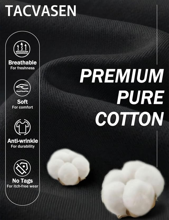 Detalle de TACVASEN men’s long sleeve cotton Henley T-shirt (3-button grandad collar) – casual button top