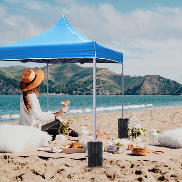 Detalle de RIOGOO set da 4 sacchi di sabbia per tende pop up e gazebo, in tessuto Oxford 600D con doppia cucitura