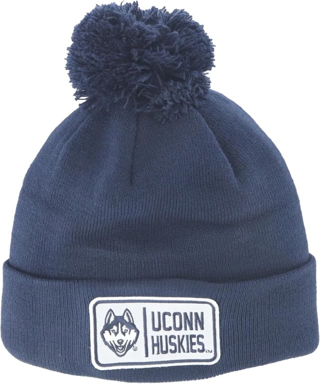 Detalle de ZHATS NCAA Connecticut Huskies Pom Beanie (Officially Licensed) for Unisex Adults
