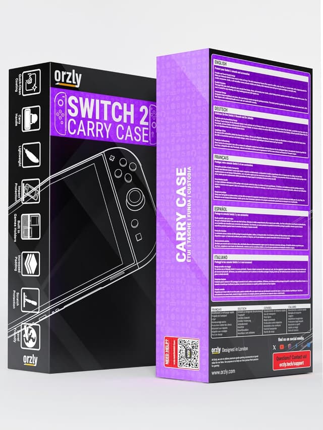 Detalle de Orzly Tragetasche für Nintendo Switch 2 (2025) – Hard Case mit 7,9-Zoll-Bildschirmschutz & Smart Storage