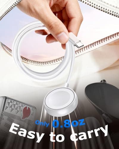 Thumbnail 6 de yootech Cargador inalámbrico magnético para Apple Watch Series 11/10/9/8/7/6/5/4/3/2/SE/Ultra con USB‑C portátil (blanco, cable 1 m)