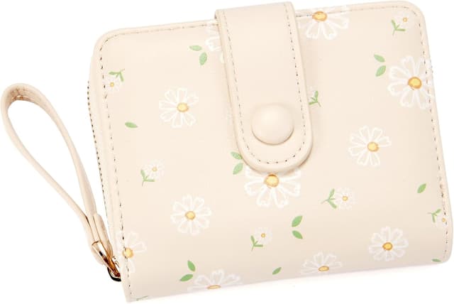 Detalle de LZSXDWXY Damen-Geldbörse mit Gänseblümchen-Motiv, Außen-Reißverschluss & Kartenfächern