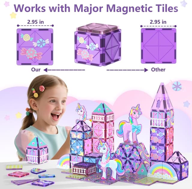 Detalle de GobiDex Magnetic Building Blocks Unicorn Toys for Kids 🧩