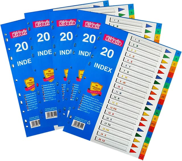 Thumbnail 6 de A4 File Dividers 5 Pack, 12-Part PP Index Tabs (1–12) for Ring Binders