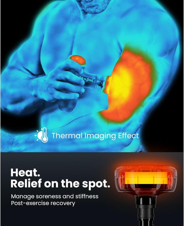 Detalle de Bob and Brad Q2 Plus pistola massaggio muscolare con calore