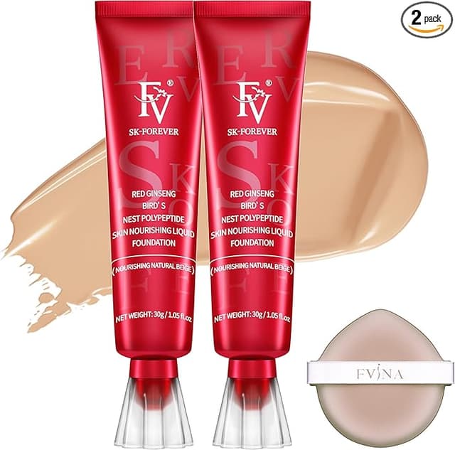 Detalle de FV 2 Piezas Base de Maquillaje Hidratante ✨ Natural & Larga Duración