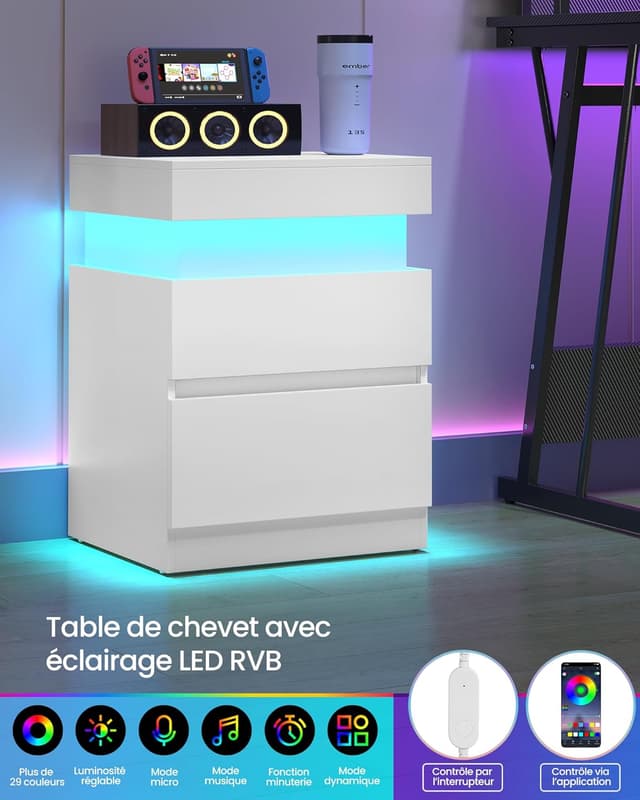 Thumbnail 4 de VASAGLE LET640WB01 Table de chevet 35 x 40 x 55 cm