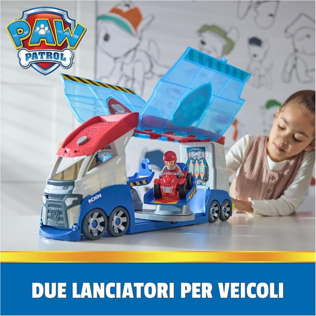 Detalle de PAW Patroller trasformabile con lanciatore e suoni di Ryder (PAW Patrol) con quad giocattolo