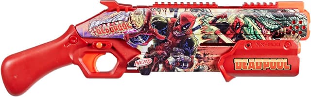 Detalle de Nerf Marvel Deadpool Blaster 16-round pump-action blaster