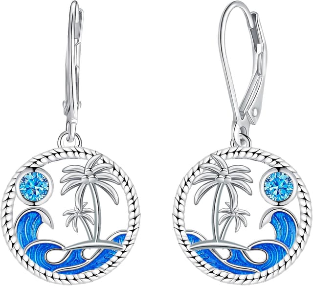 Detalle de Micory Femme – Boucles d’oreilles pendantes en Argent Sterling 925 avec oxyde de zirconium