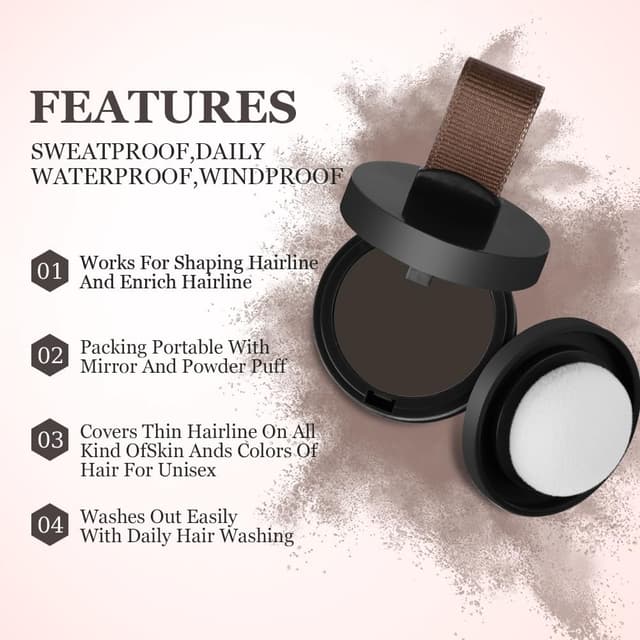 Detalle de LOPHE Ansatzpuder für Männer & Frauen (06 Graubraun) – Schnell abdeckender Wurzel-Concealer zum Auffüllen bei dünnem Haar