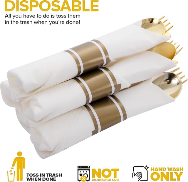 Thumbnail 6 de Joyido 400PCS Pre-Rolled Gold Cutlery 🍴