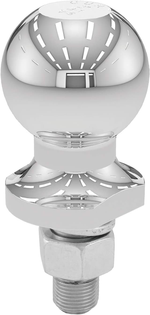 Detalle 1 de CURT 40097 Chrome ATV/UTV/Lawn Tractor Hitch Ball (2,000 lbs, 2-Inch Ball, 5/8 x 1-3/4 Shank)