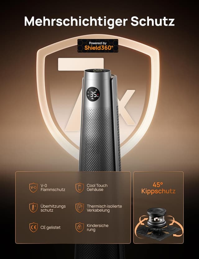 Detalle 2 de Dreo Heizlüfter 2000W Energiesparender Keramikheizer