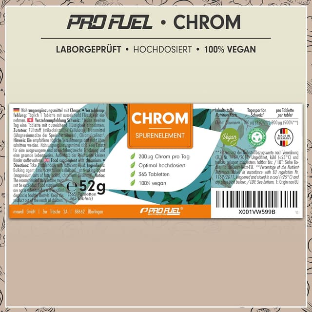 Thumbnail 5 de Chrom Picolinat 365x Tabletten 200 mcg Chrom