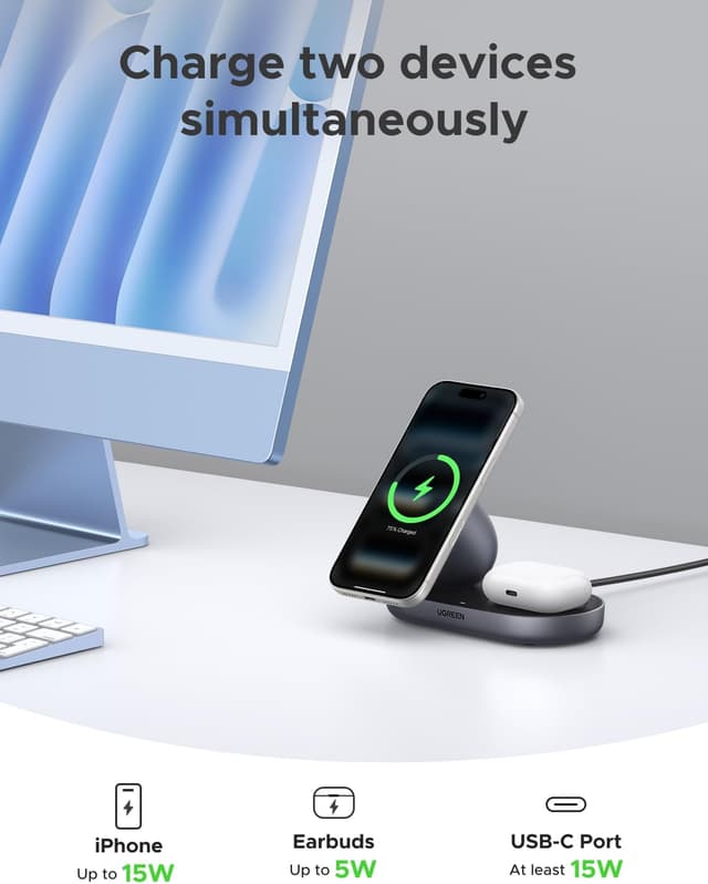 Detalle de UGREEN Zapix Qi2 15W MagSafe Charger