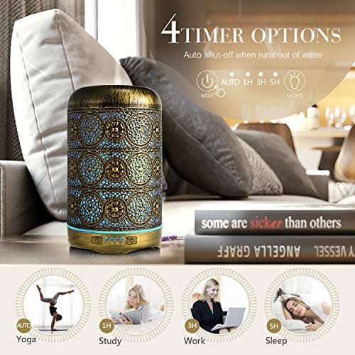 Detalle 2 de SALKING Difusor de Aceites Esenciales 260 ml con humidificador ultrasónico y LED de 7 colores