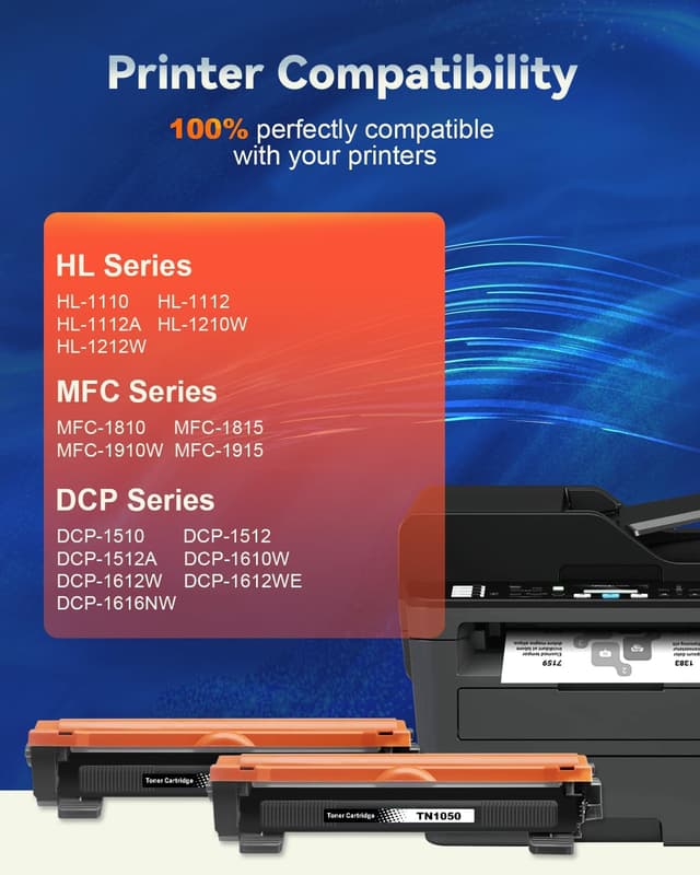 Detalle 2 de TN1050 Toner Kompatible 2er-Pack für Brother 🖨