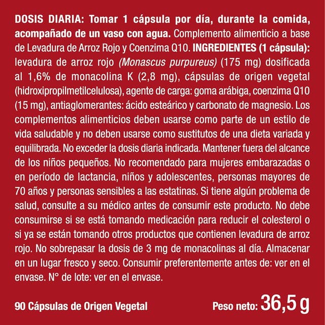 Thumbnail 6 de Plastimea Levadura Roja de Arroz 90 cápsulas