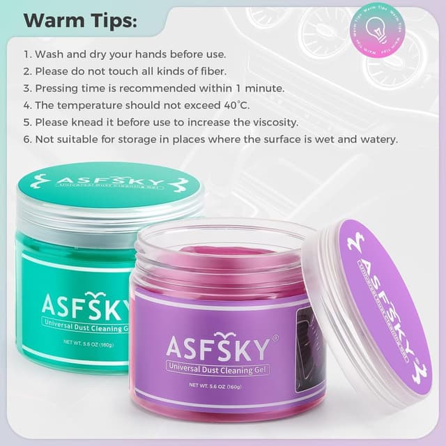 Thumbnail 6 de ASFSKY Reinigungsgel 2 Stück für Auto und PC