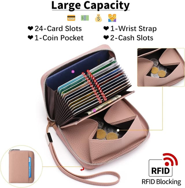 Detalle 2 de SENDEFN Geldbeutel Damen Leder mit RFID‑Schutz