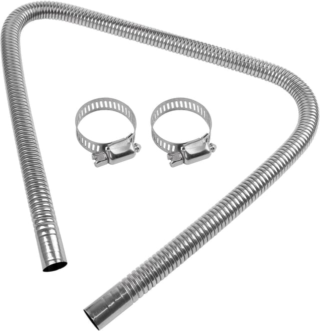 Detalle de Abgasschlauch für Stromerzeuger, 120 cm – JatilEr Abgasschlauch aus Edelstahl inkl. zwei Edelstahlklammern