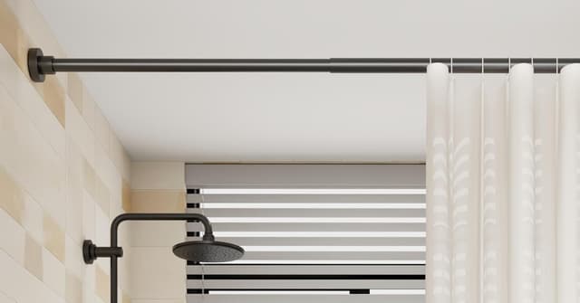 Thumbnail 6 de Duschvorhangstange ohne Bohren, ausziehbar (Edelstahl, weiß) – 1 Stück, teleskopisch für 185–250 cm