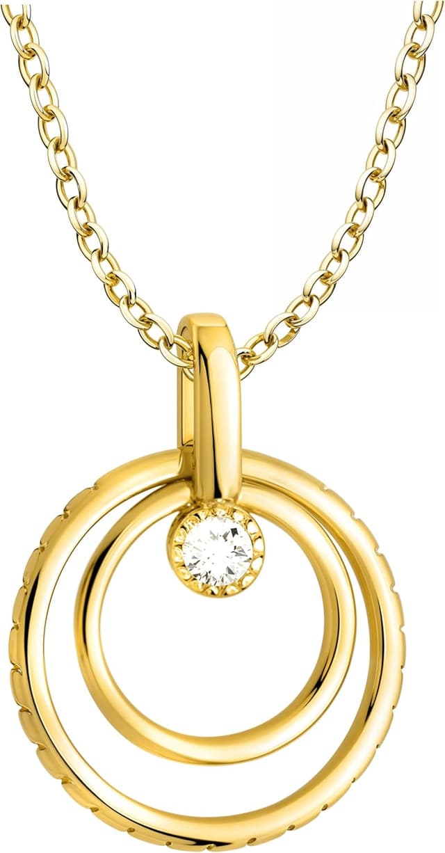 Detalle de Sofia Milani Damen-Halskette aus 925 Silber mit Zirkonia, Kreise-Anhänger