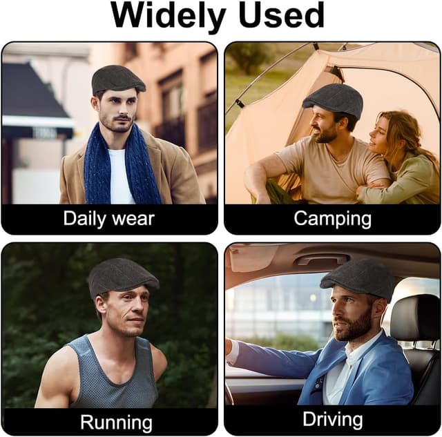 Thumbnail 6 de ACWOO Ajustable Boinas Gorra plana gris oscuro