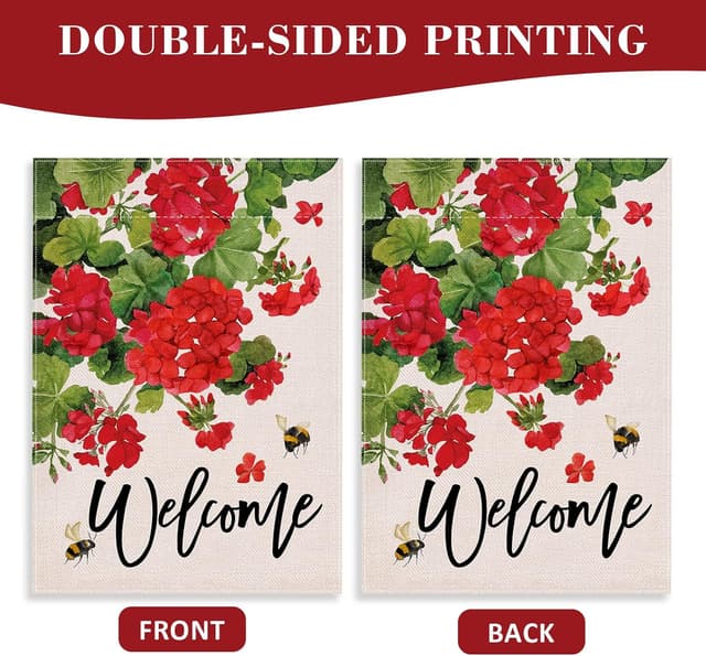 Thumbnail 6 de Covido Welcome Summer Geranium House Flag 28 x 40 🏡