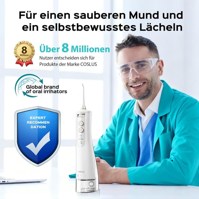 Detalle 1 de COSLUS E40 kabellose Munddusche mit 10 Stufen