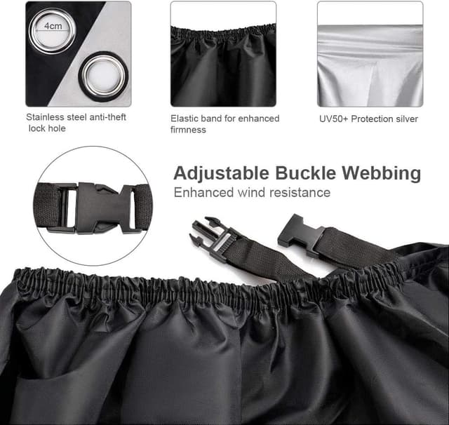 Detalle de MOSFiATA Waterproof Motorcycle Cover (210D Oxford cloth) with lock holes