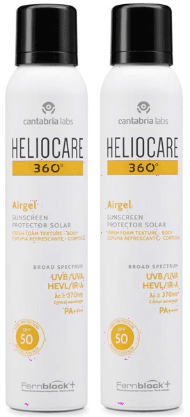 Detalle de Heliocare 360 Airgel SPF50+ Protección Solar 2x200 ml ☀