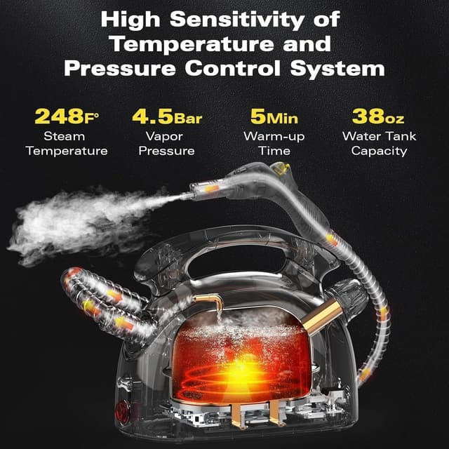 Detalle de Waitbird Handheld Steam Cleaner with 21 Accessories (up to 248°F)