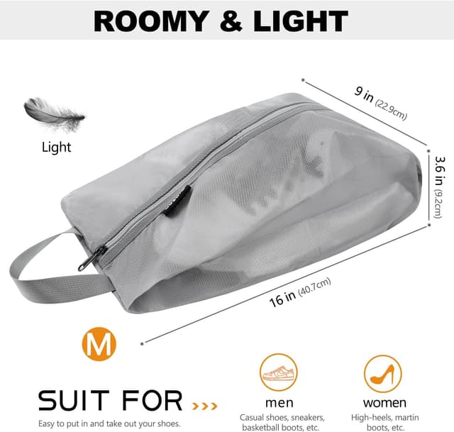 Detalle de Prezon Travel shoe bags, water resistant TPU