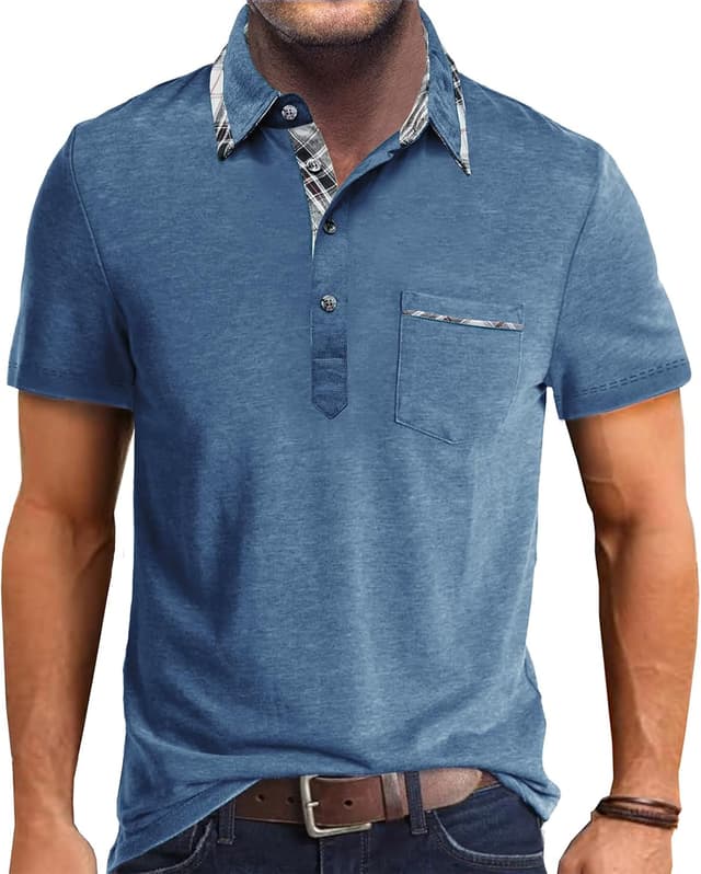 Thumbnail 6 de Comilaka Poloshirt Herren Kurzarm mit Knopfdesign – klassisches Golf- und Freizeit-Pollo-Shirt