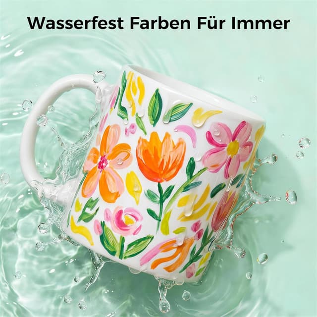 Detalle 2 de MarkMuse MarkMuse 72 Farben Acrylstifte-Set mit Doppelspitze – wasserfest, schnell trocknend für Glas, Holz, Stein & mehr