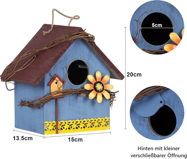 Detalle 2 de JUJOYBD Vogelhaus Nistkasten Meisen